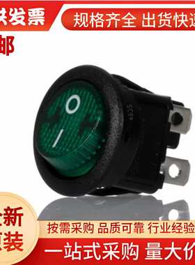 MR210R5LBG APEM 带灯船型开关, 绿色圆形执行器, 双刀单掷, 125V