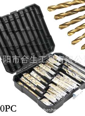 230PCS镀钛直柄麻花钻钻头组套 1-10mm木工开孔器钻眼钻头塑盒装