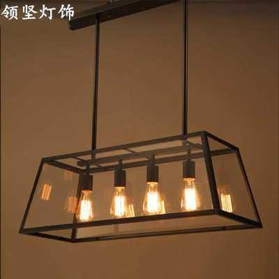 loft复古铁艺玻璃箱餐厅吊灯长方形创意客厅灯咖啡店个性玻璃吊灯,模玩/动漫/周边/娃圈三坑/桌游,模型制作工具/辅料耗材,淘宝优惠券,粉丝福利购,淘宝优惠卷