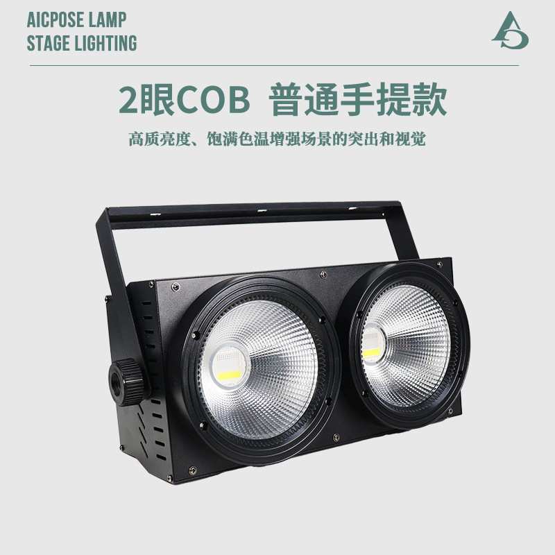 面光灯2x100W观众灯COB两眼LED灯影视演出补光灯爆闪灯婚庆舞台灯