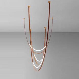 皮带吊灯北欧简约皮带客厅餐厅复式 楼楼梯间别墅皮带吊灯