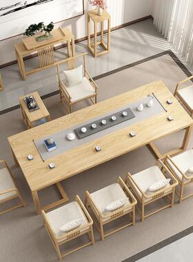 简约休闲实木茶桌椅组合家具新中式高档茶室禅意办公功夫茶台茶桌