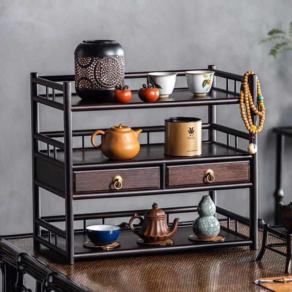 新中式桌面博古架小型茶杯架子茶具收纳架仿古多层茶壶茶桌置物架,住宅家具,多宝格/博古架,淘宝优惠券,粉丝福利购,淘宝优惠卷