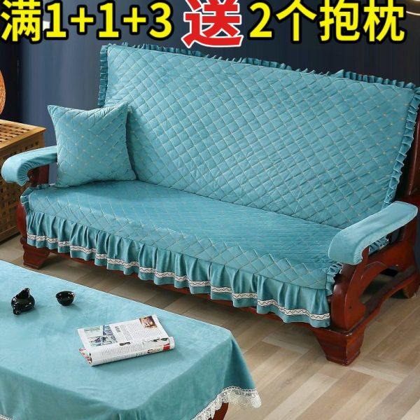 加厚海绵实木红木老式木头沙发垫带靠背连体防滑垫四季三人坐垫,居家布艺,沙发垫,淘宝优惠券,粉丝福利购,淘宝优惠卷