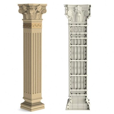 欧式方形罗马柱模具别墅大门中式包角边四方柱水泥柱子模建筑模板