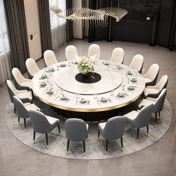 酒店电动餐桌大圆桌20人带转盘轻奢现代简约电磁炉火锅桌餐厅桌椅,住宅家具,岩板餐桌,淘宝优惠券,粉丝福利购,淘宝优惠卷