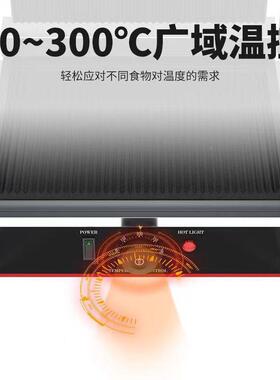 帕尼尼电热压板扒炉摆摊三机排明治煎64204牛手机抓饼烤肉机压板