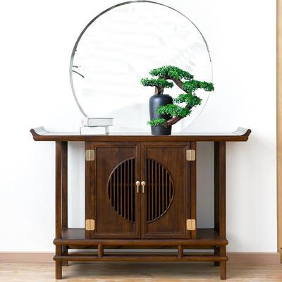 玄新中M00082式家居盆景仿真迎客关松罗汉松根雕摆件客厅电柜柜装