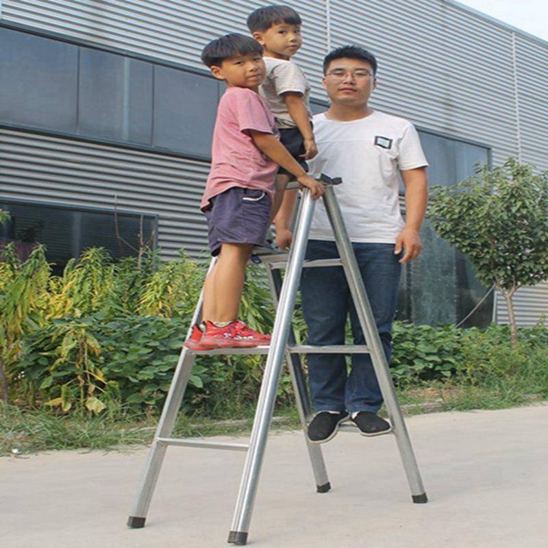 子楼包邮用双侧固梯人阁家用梯子字梯加厚铁梯折叠工程梯3米4米移