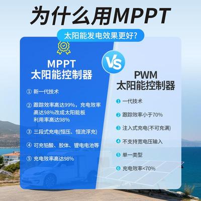 MPPT2系MP制PT太阳能控器20A3A40A0VIZ12V24自动识V别负极接地