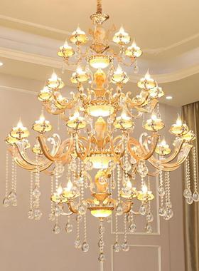 欧式楼中楼客水大吊灯复楼厅中空大厅酒店大晶堂别79607式墅楼梯