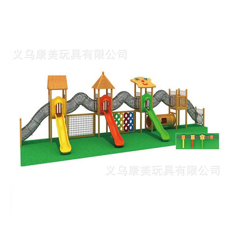 幼儿园黄花木体能训练荡桥儿童木攀爬架感统训练户外钻爬抓网组合