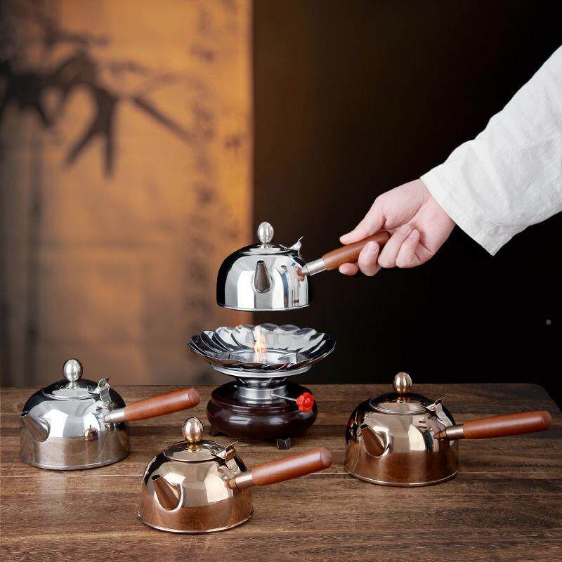 户外酒精茶炉防风野营便烧携酒精茶具套OEN装304水灯壶酒茶精炉煮