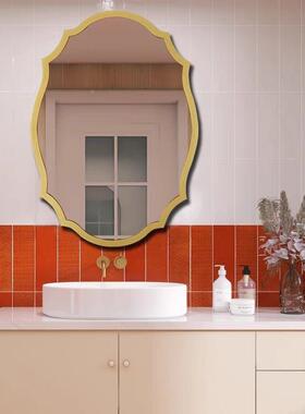 法式美式复古化妆镜奢妆镜壁挂装镜卫生间657浴室镜子轻L饰E梳D智