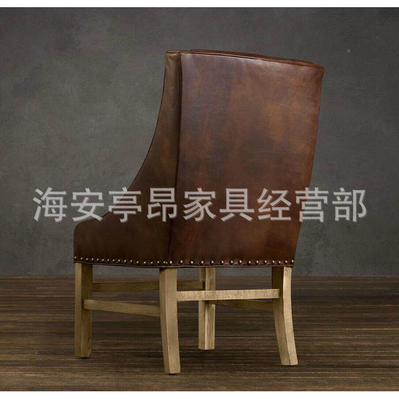 美式木约橡木餐桌皮布艺CVK餐椅组合简实别墅寓样板房公酒店民宿