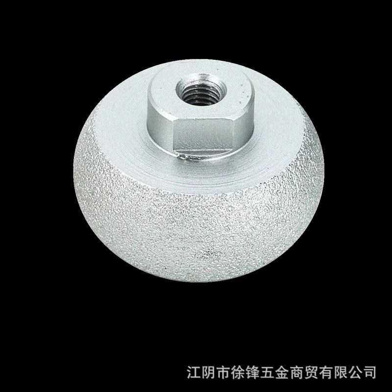 部钎焊金刚石磨M10*60头菇头盆花打磨工具内弧形鹅卵石60直径蘑连