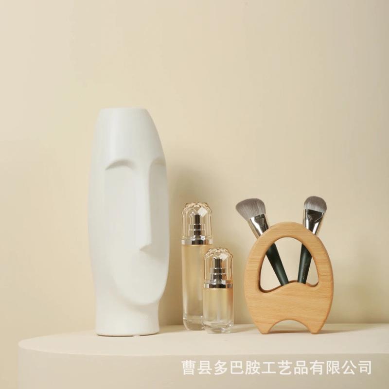 实木趣味蛋笔筒化计妆刷收纳盒仔简约创放意设儿童画铅笔文具蛋仔