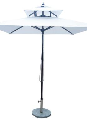 2米方形4骨双层喷黑色架子铝伞防具雨工NHD遮阳伞直销可