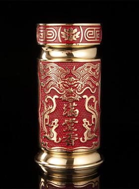 家居装饰铜龙图香筒家长款香桶立式插香筒摆件堂xt810香用工满艺