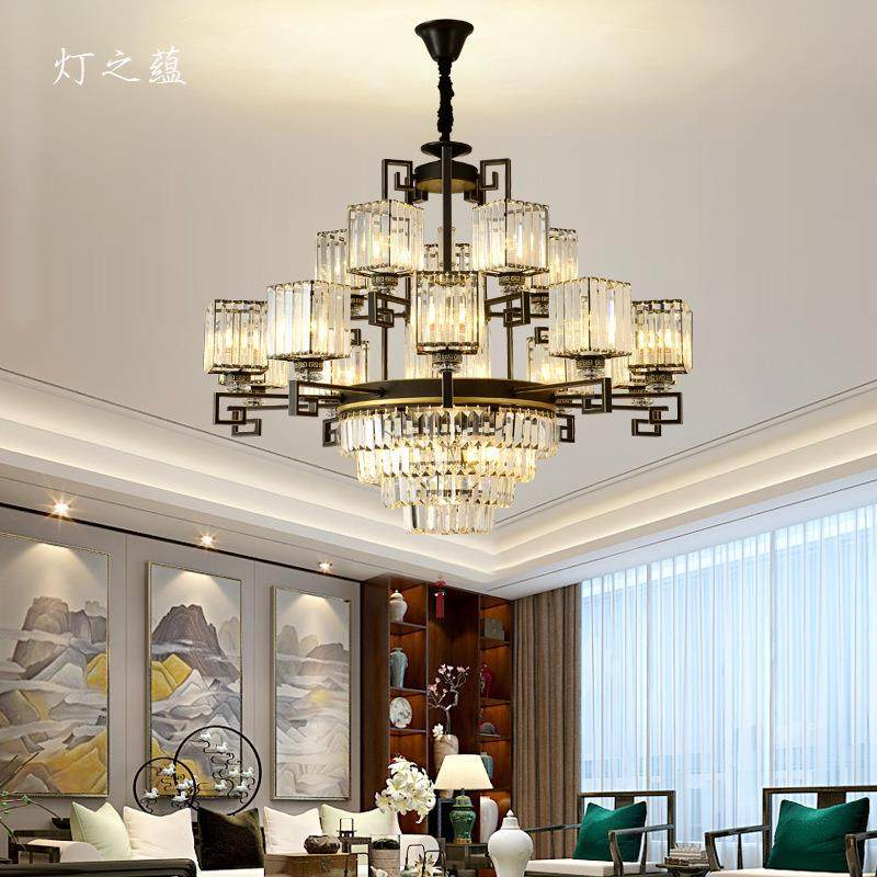 新式奢水晶吊灯客轻厅灯简现代中大气约餐厅卧室新款大吊35灯复式,家装灯饰光源,智能吊灯,淘宝优惠券,粉丝福利购,淘宝优惠卷