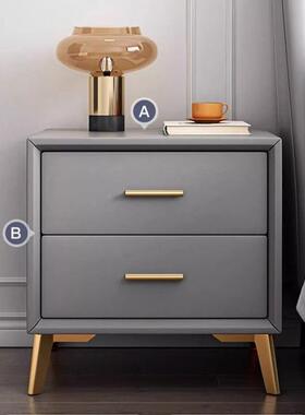 ILQ床头柜简约现代家用4卧室202新Y实木床边柜小款型主卧高端灰色