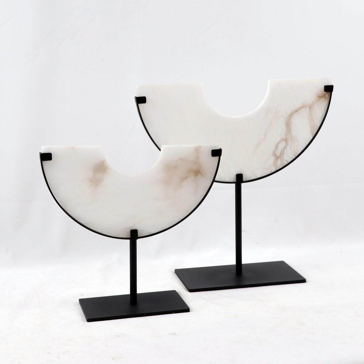 新式半圆玉璧样板MC-TY-71间客厅玄饰关书房摆件雕塑平安扣中大理,家居饰品,装饰摆件,淘宝优惠券,粉丝福利购,淘宝优惠卷