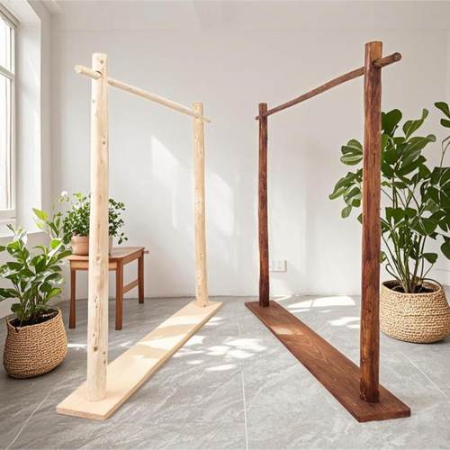 服装店实挂物衣架简约置架橱窗木陈列架民宿卧室挂衣落杆地88888