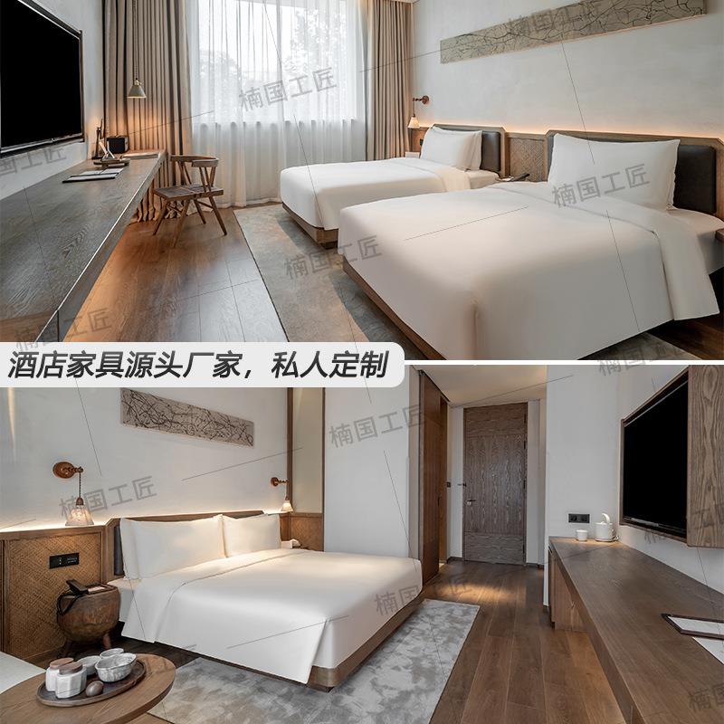 具亚朵萨和酒店家全套定制宾馆标间改床民房宿811客床屏公寓设计