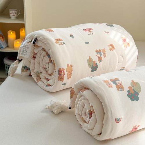 2024秋冬新款A类针棉豆织纤维豆NSH20240被大可机洗安抚保暖星星