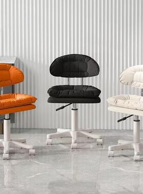 云朵滑休轮家凳美甲椅子靠背椅RRJ可折叠出屋可旋转椅子用闲椅直