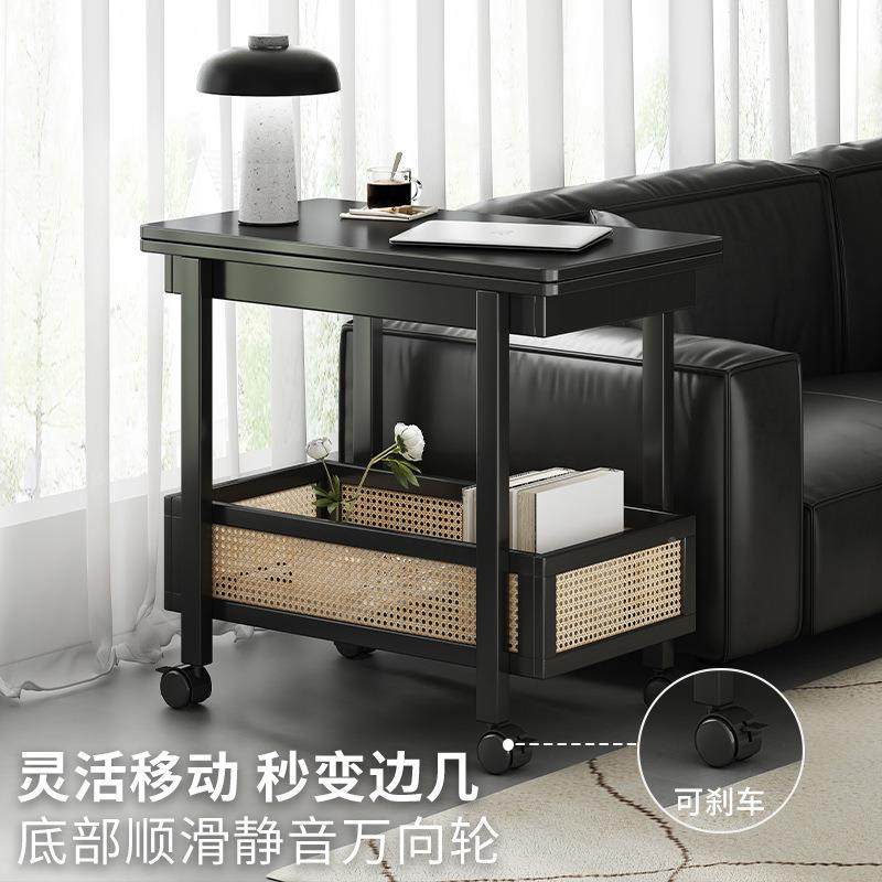 移动茶几可折叠桌小户型客BMB厅用沙推发阳子台餐桌两用实家木中