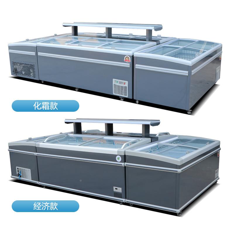 商超组812合岛柜卧式速冻冰柜冷展柜水岛饺丸生鲜冷冻玻璃子示柜