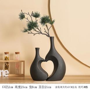 正品网红花瓶高级感乔迁物客柜厅一对电视礼轻奢仿花中式真装饰品