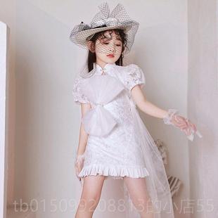 正品国风装t台裙，新潮表服，少2女经典旗袍，覆古公主裙，港式童