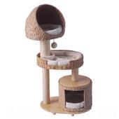 正品 出口德国实木柱子编架猫猫爬猫窝猫树剑麻猫抓板跳台多藤层猫
