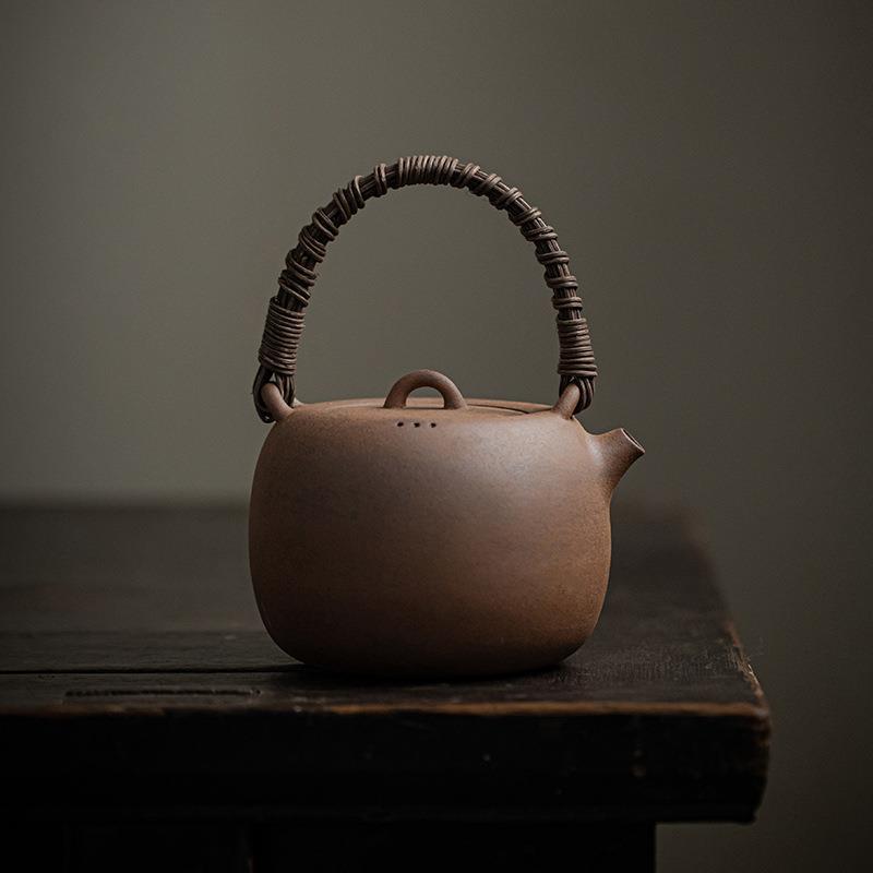 清欢提梁壶陶瓷单壶中式复古煮茶器功夫茶具家用球孔过滤泡茶壶