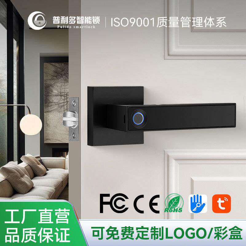 房间指纹锁美式家用室内木门防盗办公室卧室带钥匙智能电子门锁