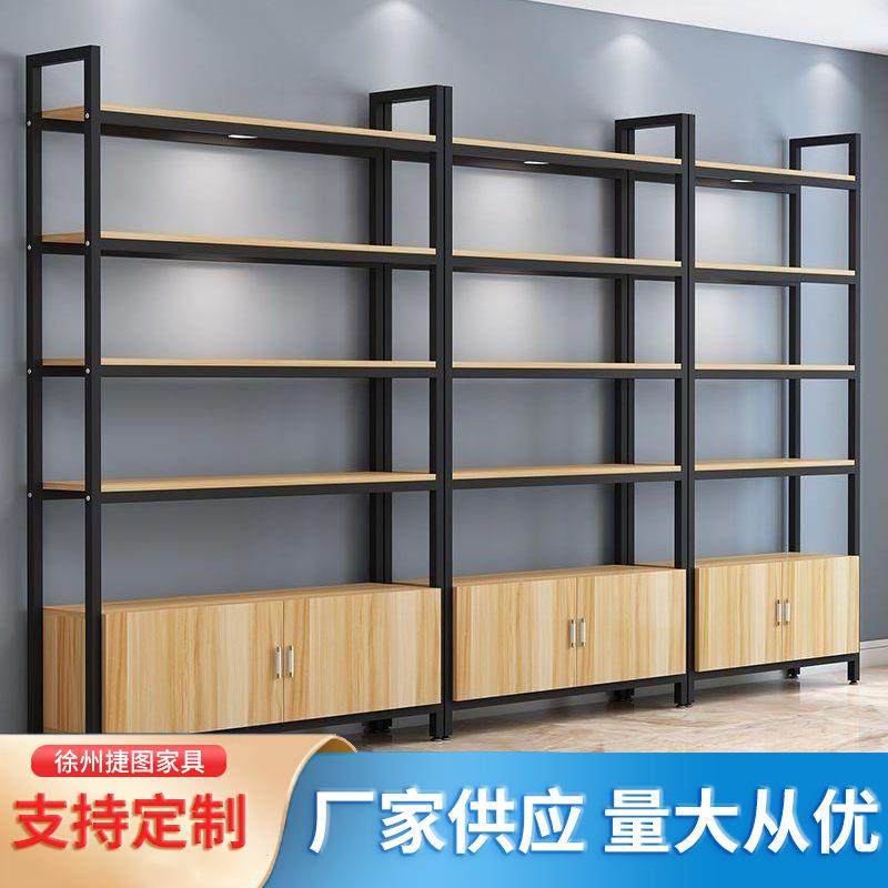现代简约书架置物架组合收纳架理发店隔断展示架落地铁艺书柜鞋架