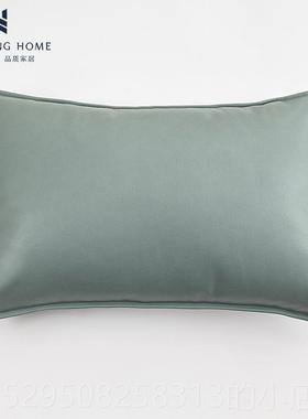 高档长方形科技布抱枕腰枕靠枕客厅定沙大发靠背垫枕头头罩号橙色