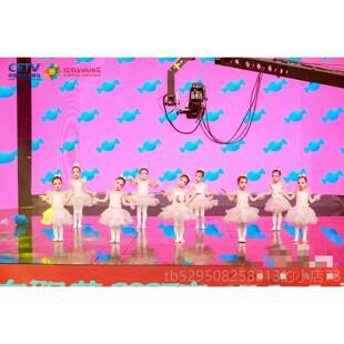 高档六儿童衣舞幼儿园蓬蓬裙演出服七彩主合唱纱裙芭蕾舞公表一演