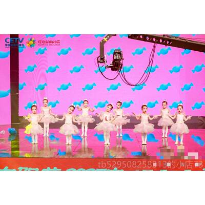 高档六儿童衣舞幼儿园蓬蓬裙演出服七彩主合唱纱裙芭蕾舞公表一演