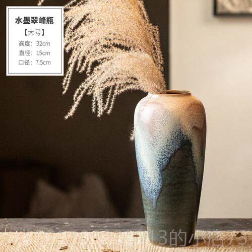 高档景德镇陶瓷花花瓶培高禅级感意摆件可水培新水中式干插花复古