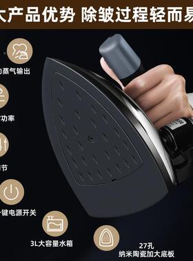 心RH1369业吊瓶式蒸汽76747电熨工专斗大功率业烫斗服装干洗窗红