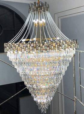 式楼大吊灯客厅厅灯简约楼中楼别墅56309大复楼梯间现代水晶后灯l
