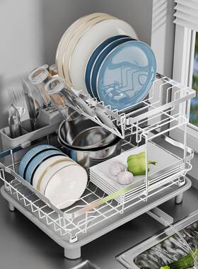 HCB厨房置物架不碗锈钢碟水架水沥槽边收纳架餐具架放筷碗碗盘沥