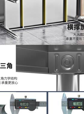 厨房锈钢微置物F9778J5J架落地层架多功能二层货厨具收纳波炉不烤