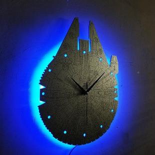 爆BGB款 饰 E夜星球大战L飞D灯壁灯挂钟千年隼号船时钟表装