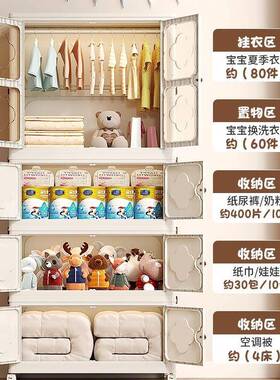 儿宝宝简易衣柜用儿小童家衣ML-24-3-服折叠收纳柜子婴储物衣橱卧