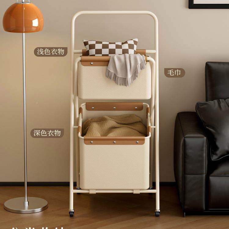 新品脏衣篓脏衣服车收推筐分区用AL9MMMJ6感可折叠家收纳纳篮置物