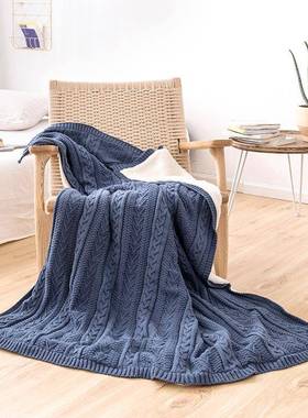 公主风加麻花针织毛线毯朴真纺织春秋盖毯懒M19005人直绒销